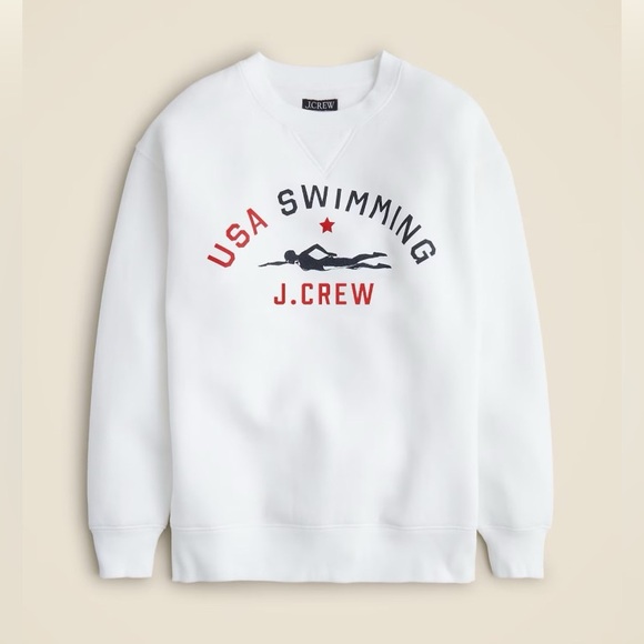JCrew Limited-edition USA Swimming® Heritage Fleece Crewneck Sweatshirt Size XXS - Picture 1 of 12